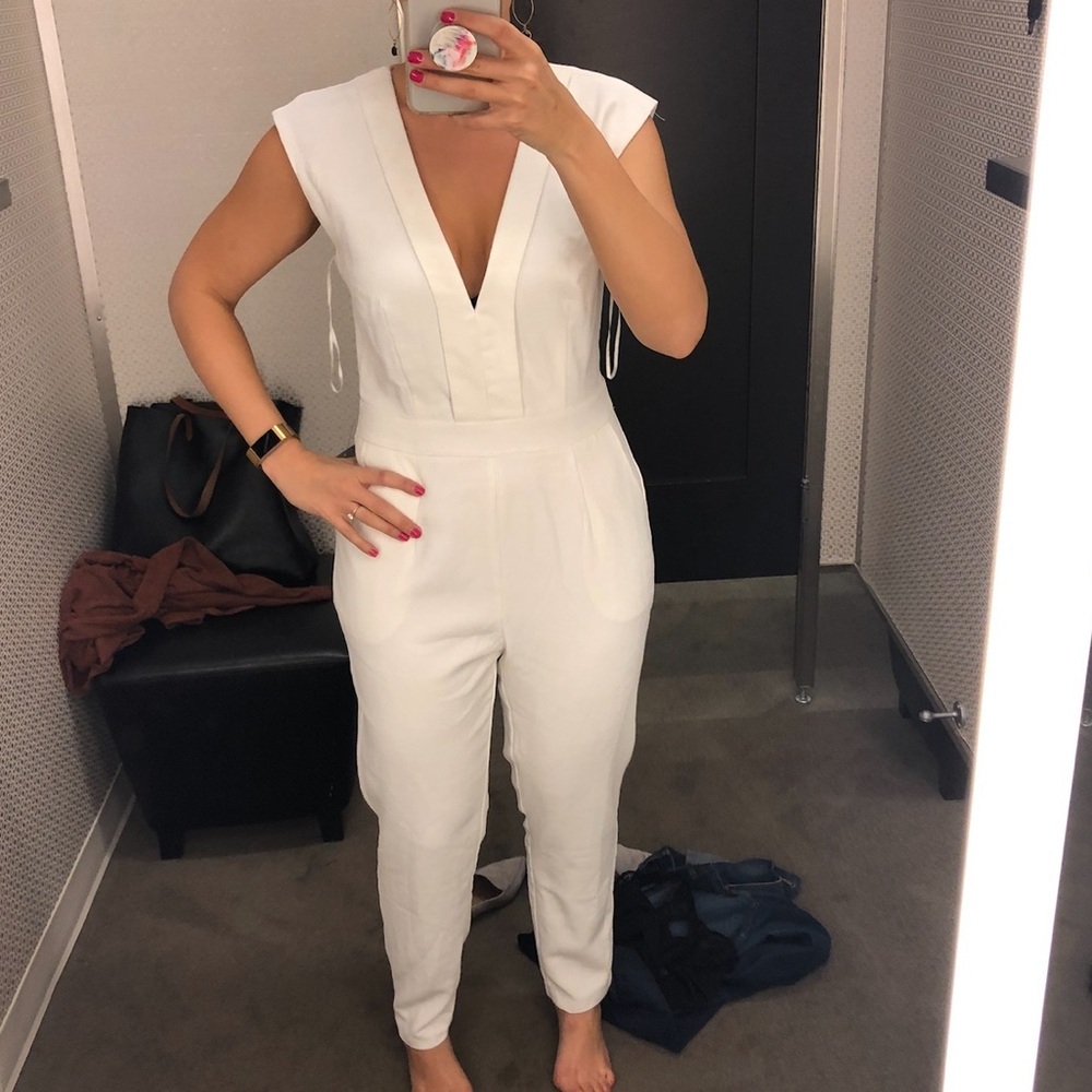 White Jumpsuit - Perfect for Bachelorette / Bridal shower!